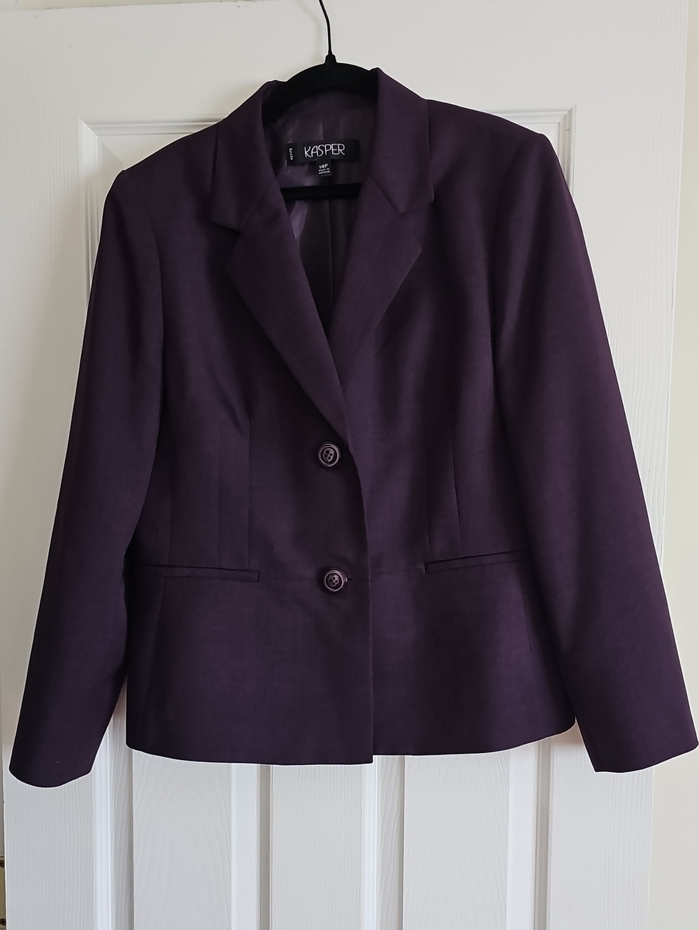 Kasper Women's Dark Plum Two-Button Blazer